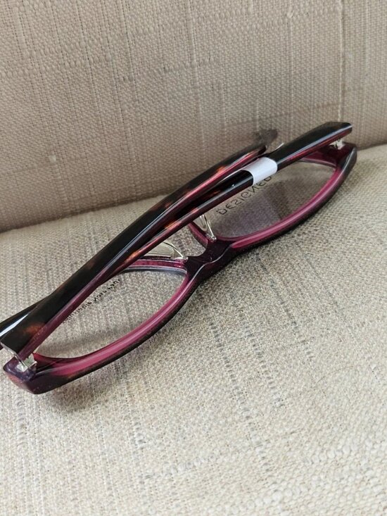 Women Eyeglasses Burgundy Eyewear Silicon Adjustable Nose Pad No Slip $54 main image 8